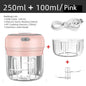 Draadloze maler 100ml/250ml Portable Chopper USB Charging Ginger Chili Vegetable Masher Machine Kitchen