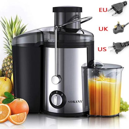 Sapcentrifugaal Huishoudelijk Groot Kaliber Elektrisch Sap Machine Residu Scheiding Groente Juicer Eu Uk