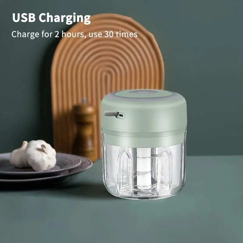 Draadloze maler 100ml/250ml Portable Chopper USB Charging Ginger Chili Vegetable Masher Machine Kitchen