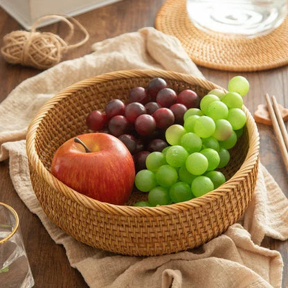 Handgeweven rechthoekige rotan rieten mand fruit thee snack brood picknick cosmetische opbergdoos keukenbenodigdheden huishoudelijk gereedschap